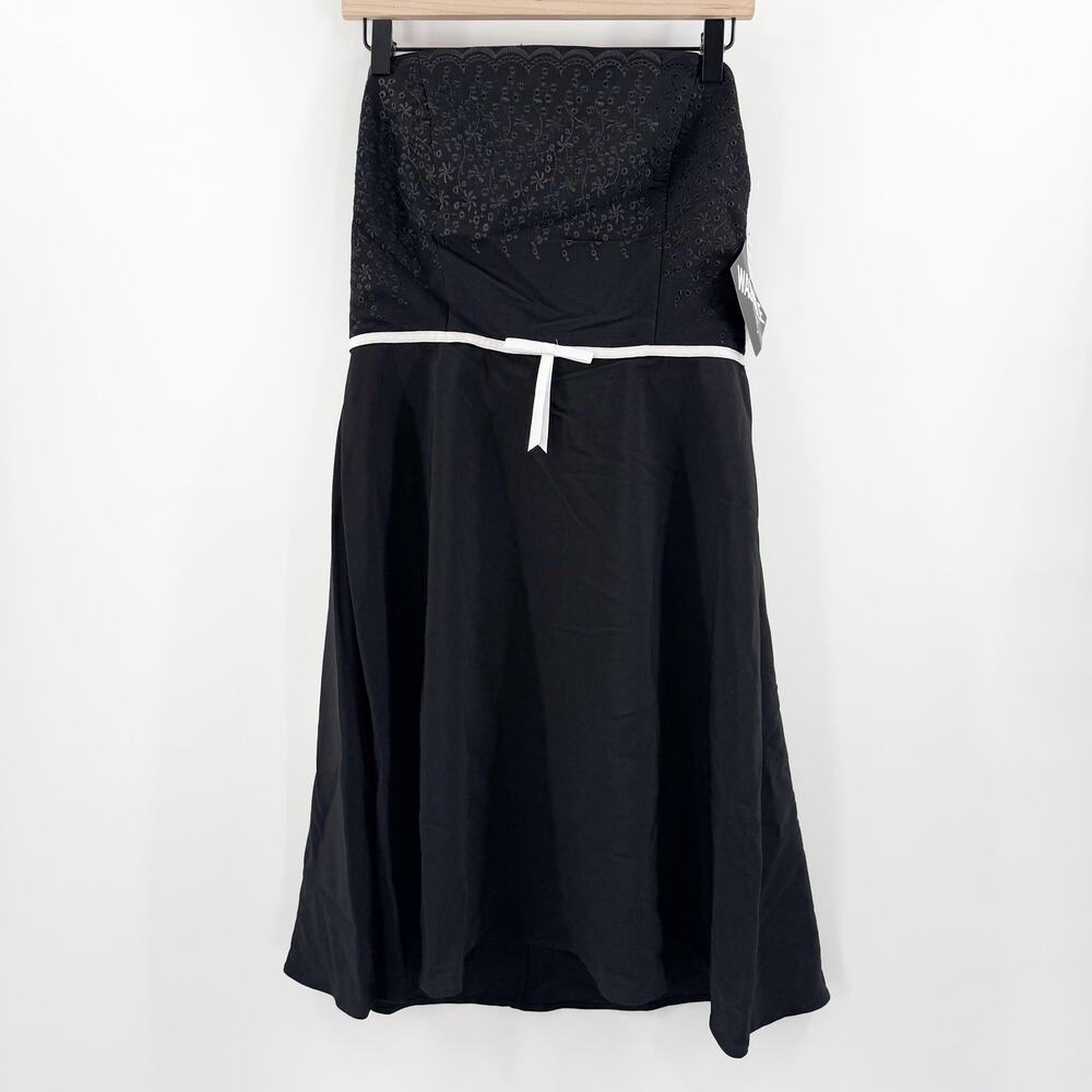 Y2K Vintage Twee DBY Dress Juniors Size 13/14 NWT Black White Strapless Coquette